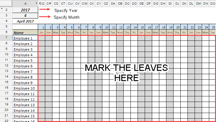 Free Leave Tracker Google Sheet Template