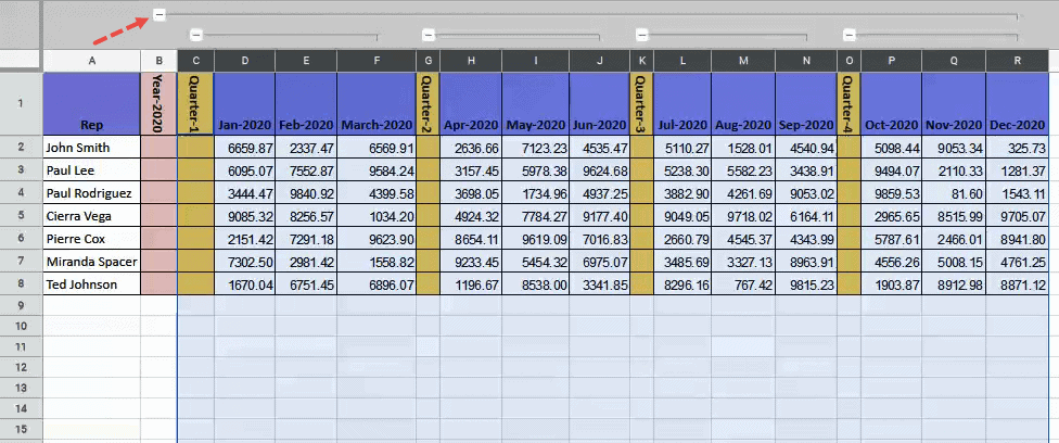 Two layers of grouping