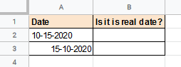 Date data in Google Sheets