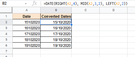 Formula to extract and convert text to date