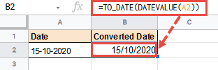 ToDate Formula in Google Sheets to convert Text to Date