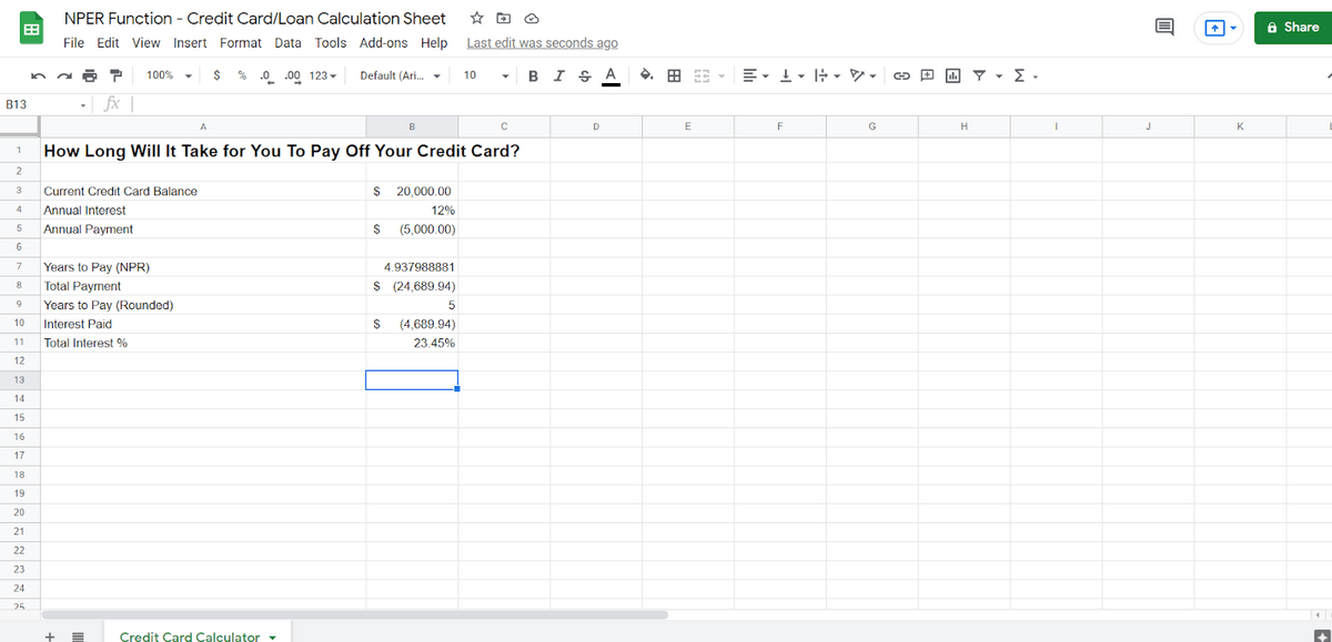 NPER function template