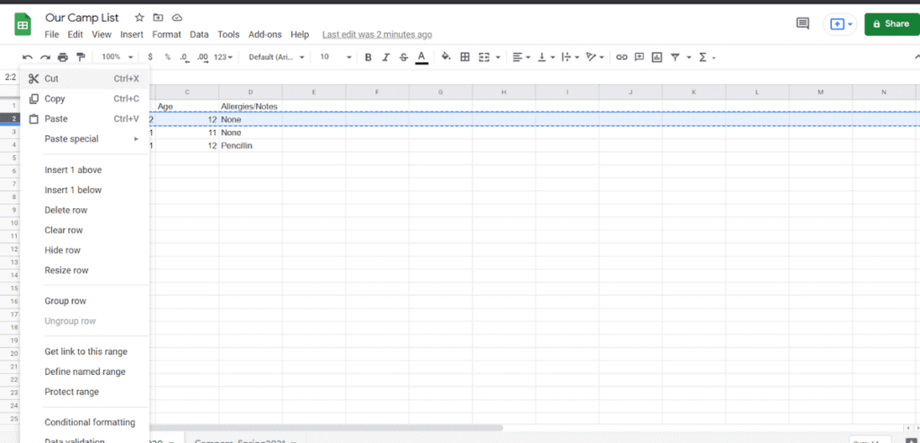 How to Copy Row to Another Sheet in Google Sheets