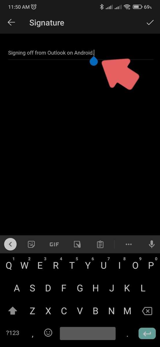 Edit signature on android outlook