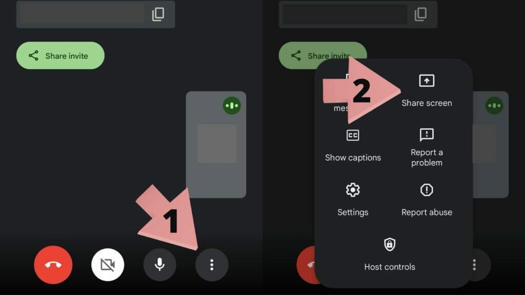 how to share screen on google meet