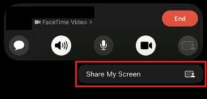 How to screenshare on FaceTime on iOS