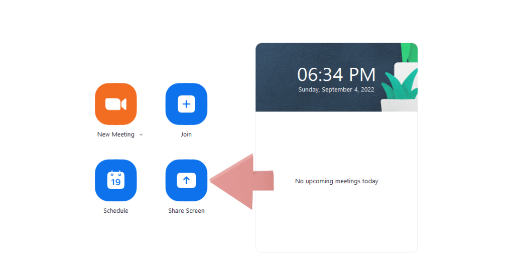 how to share screen on Zoom before the meeting starts