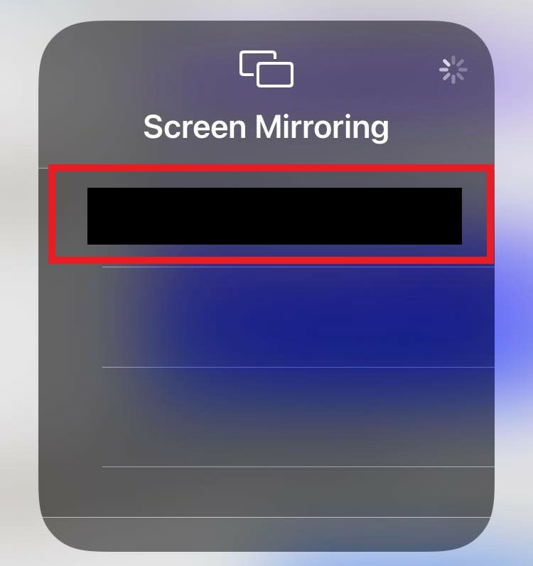 Select a screen to mirror to