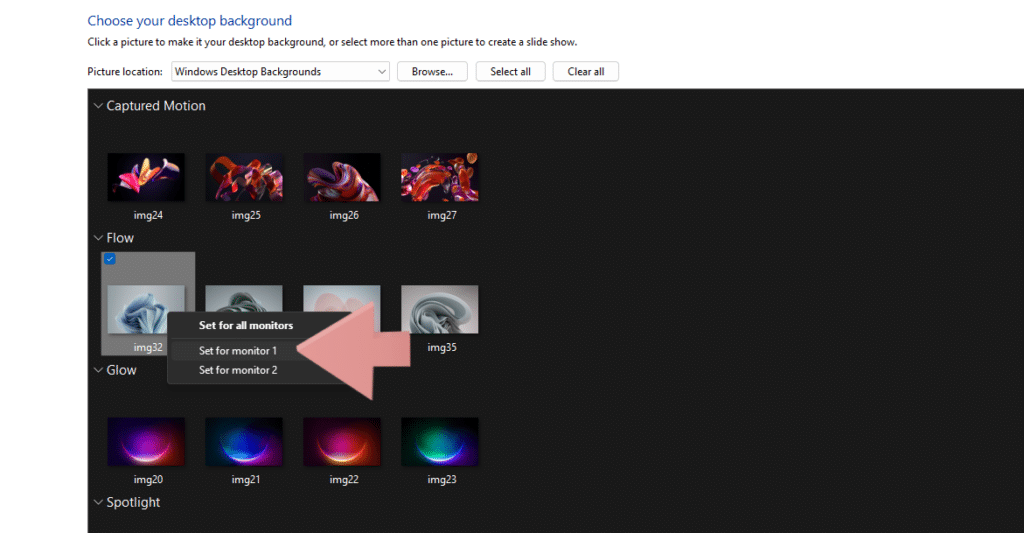 Set images for each monitor