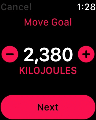 Change the move goal on the phone