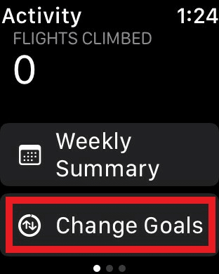 How to change goals on an Apple Watch