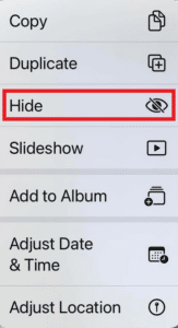 how to hide photos on iPhone