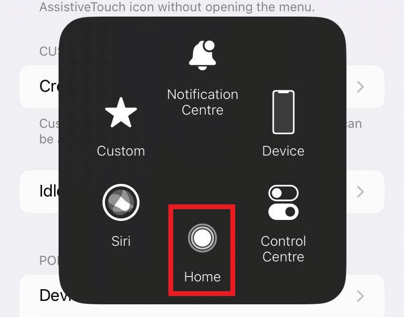 Use assistive touch when iphone home button not working