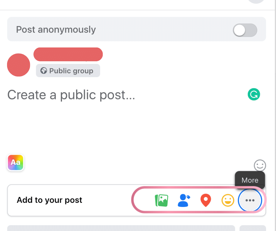 Click on "Write something" to create your post.