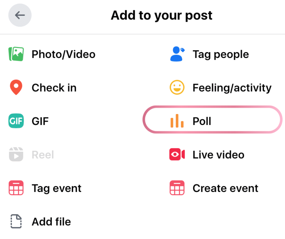 Add a poll to your post