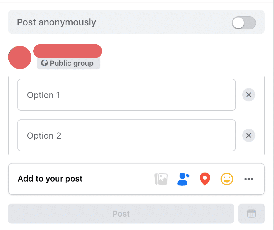 Add options to your poll