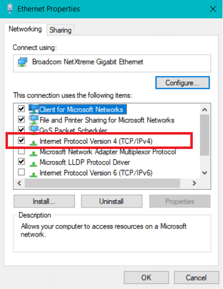 Double-click on Internet Protocol Version 4 (TCP/ IPv4)