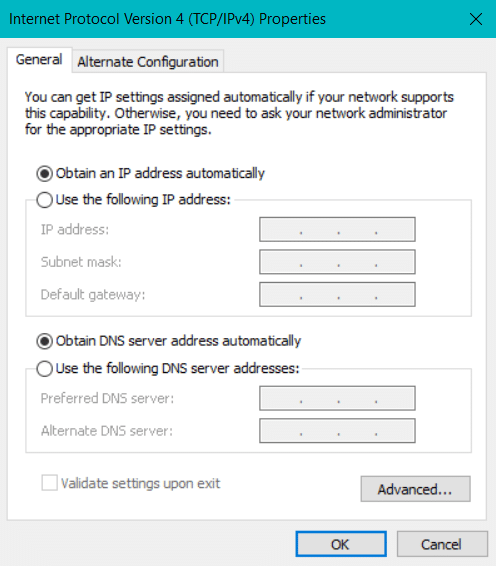 Then make sure that Obtain an IP address automatically and Obtain DNS server address automatically are selected and click on Ok. .