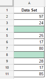 Conditional Formatting in Google Sheets - blank highlighted