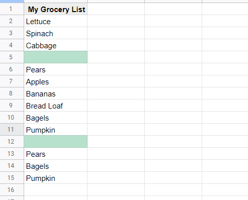 Example for Is empty formatting rule