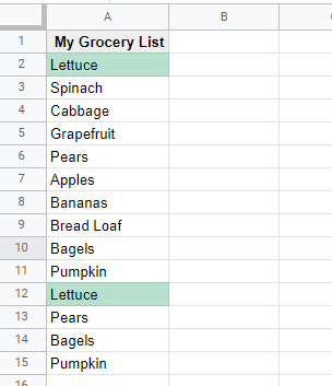 Example for text contains formatting rule