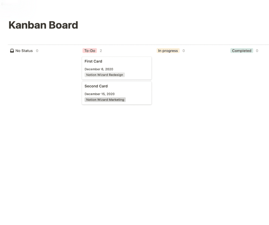 Notion Kanban Template