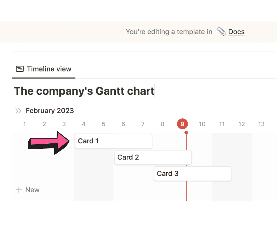 Notion Gantt chart view screenshot