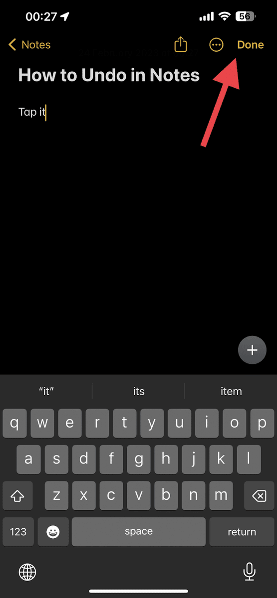 Tap "Done" to complete changes
