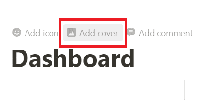 Click Add cover on top of the title.