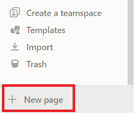 Create a new page