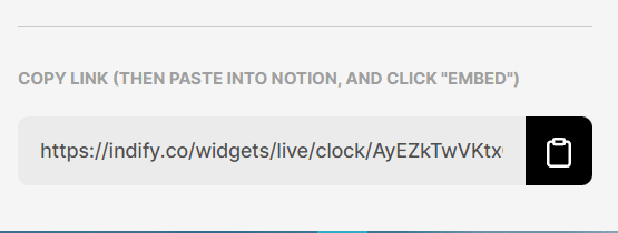 Once you’re done customizing your widget, go to the bottom and copy the widget link.