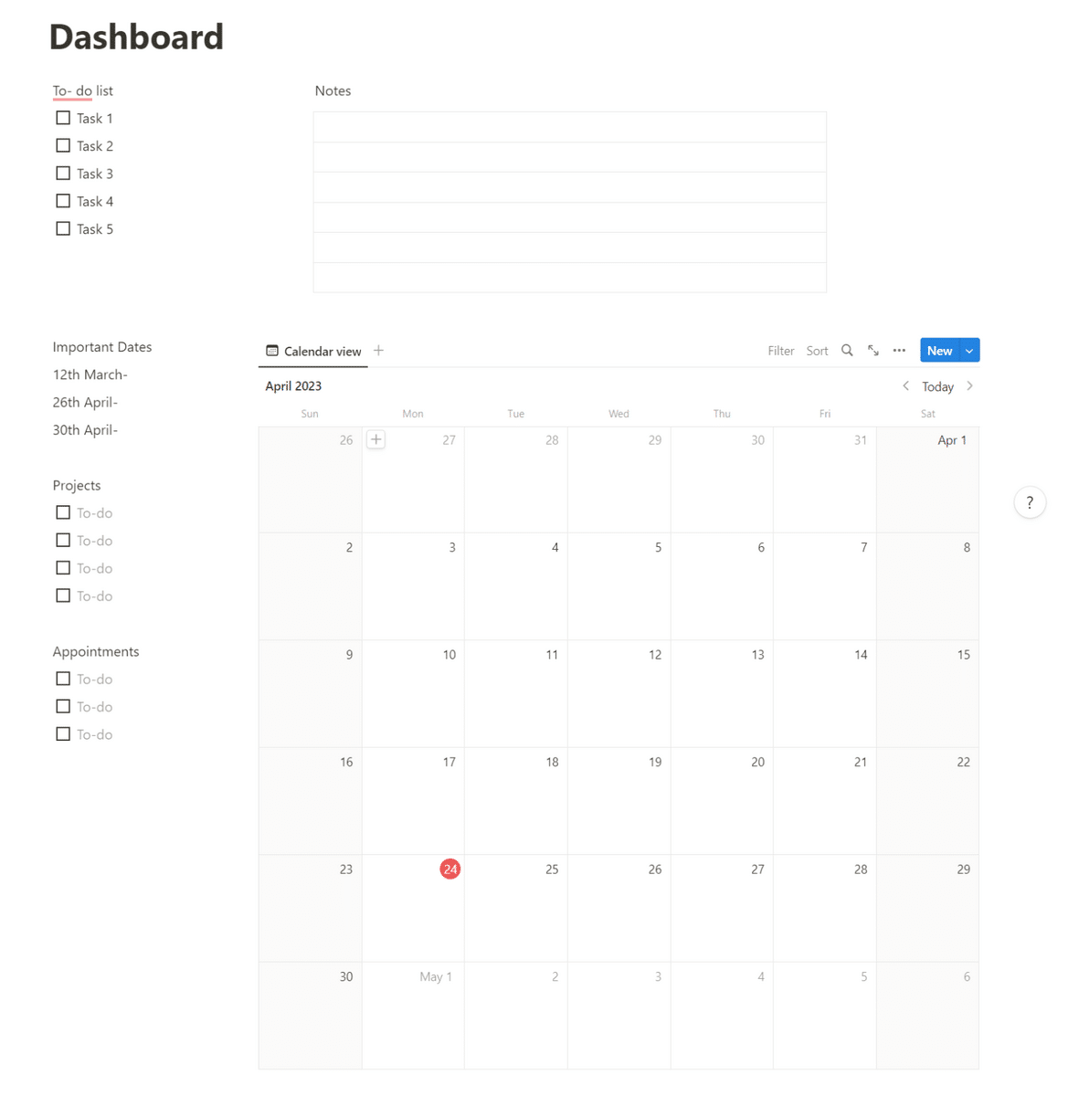 Simple Dashboard