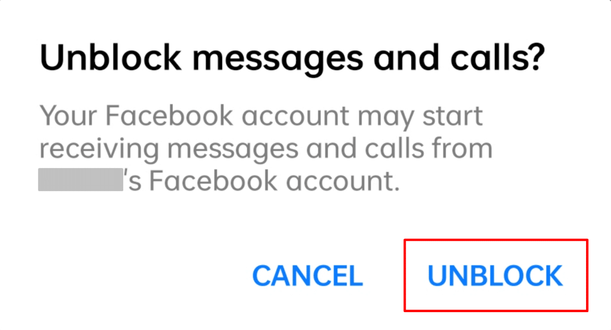Unblock someone on Messenger