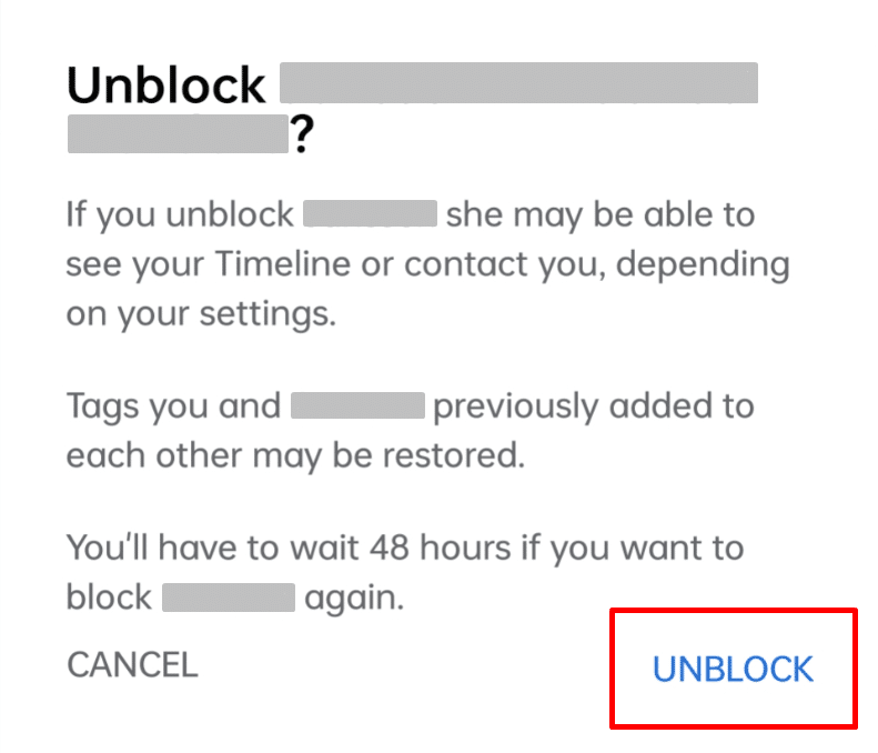How to unblock a person on Facebook