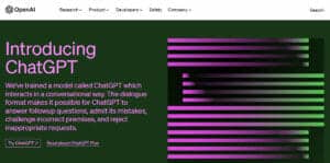 ChatGPT homepage screenshot