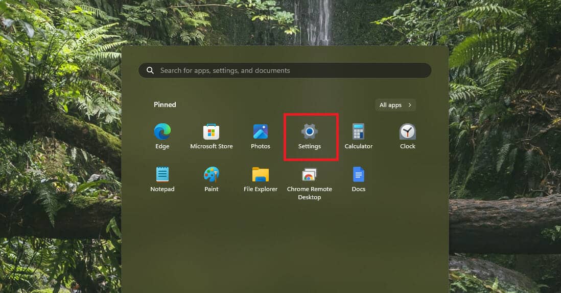 Open the Settings