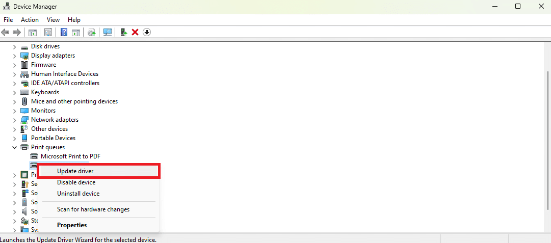 Click on Update driver