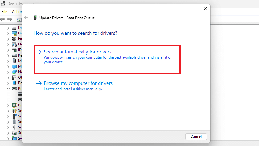 Search automatically for drivers