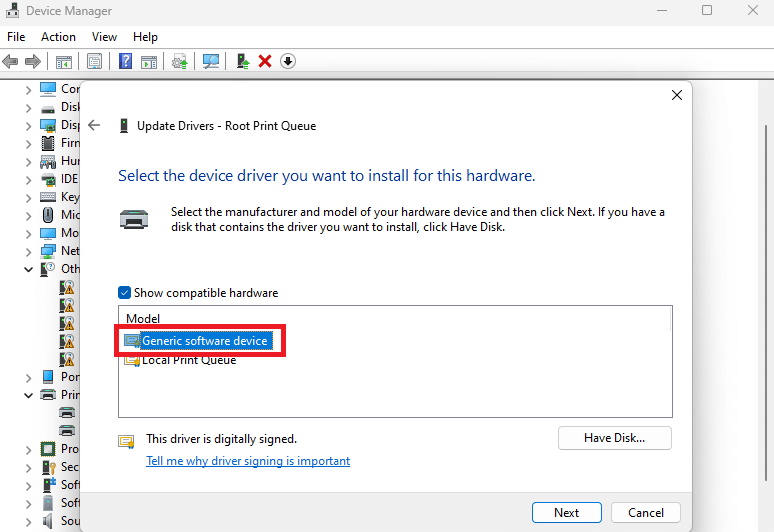 Click generic software device