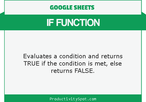 Google Sheets IF Function definition
