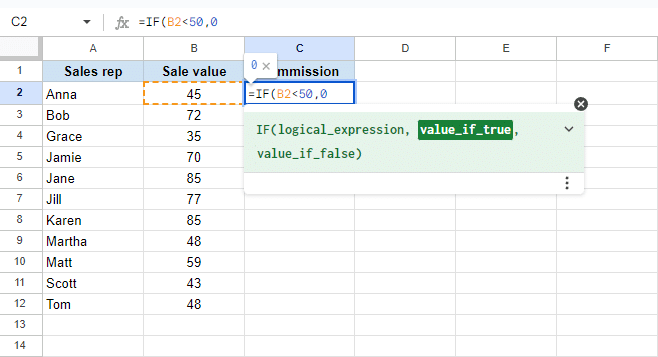 calculating agent commisions using if function sheets