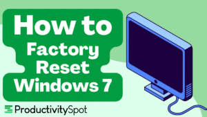 Windows 7 factory reset