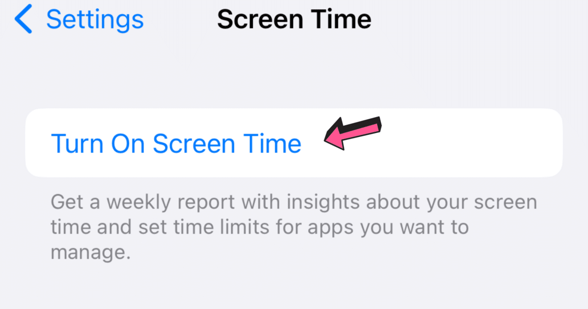 Turn on screen time to block websites on iPhone