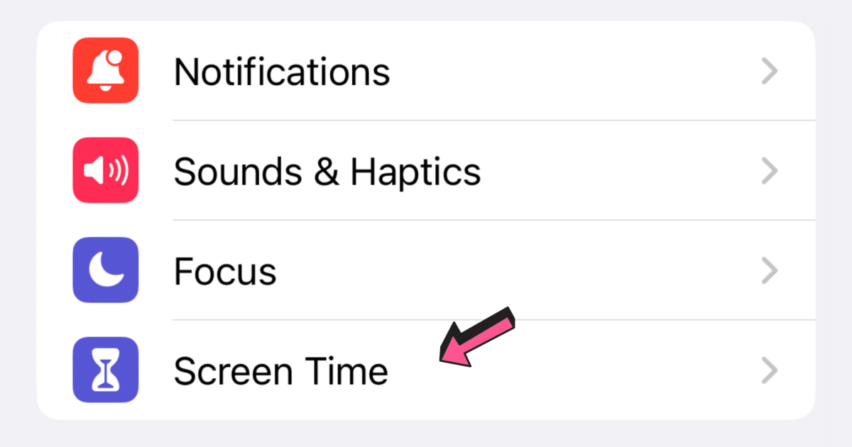 Screen Time in Settings to block websites on iPhone