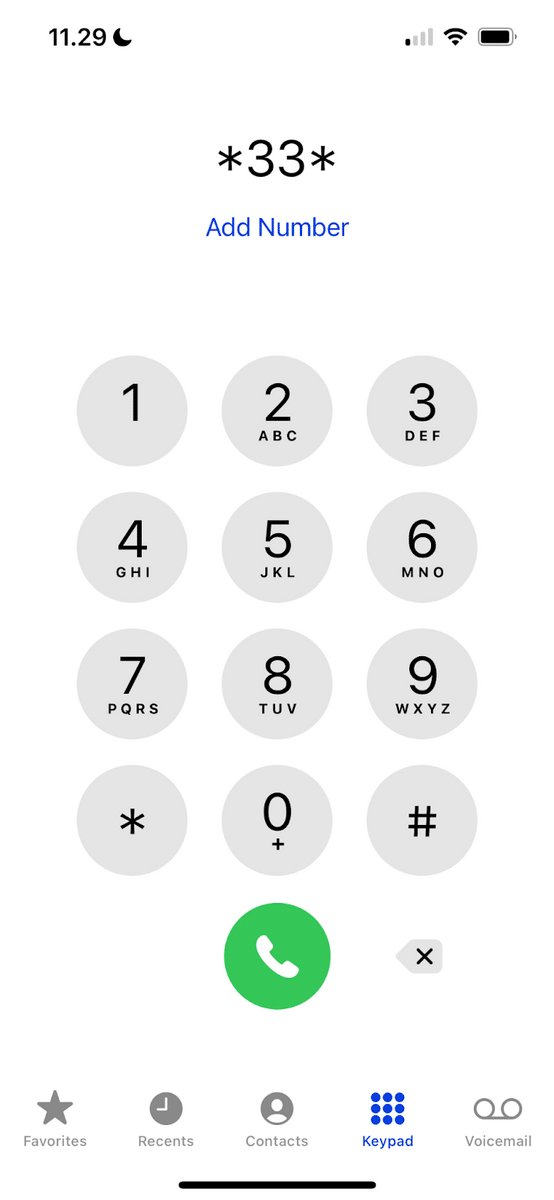 iphone code to stop receiving calls