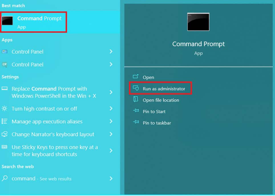 Open command prompt