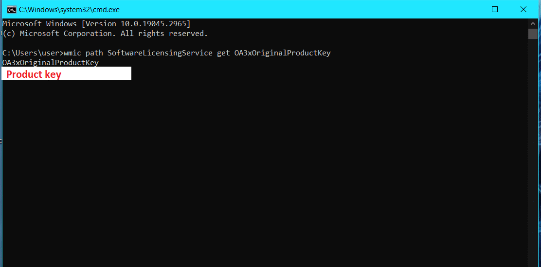 Command prompt window