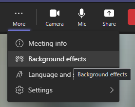 Adding background effects in Microsoft Teams