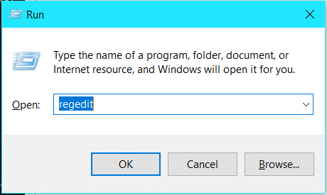 Run dialog box