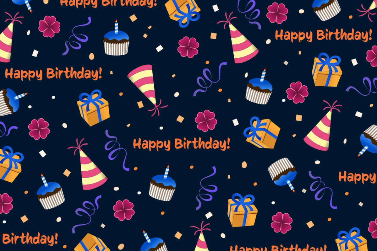 Funny Teams backgrounds—happy birthday festive Teams background